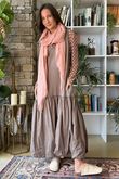 Paloma Bubble Hem Layering Dress Mocha